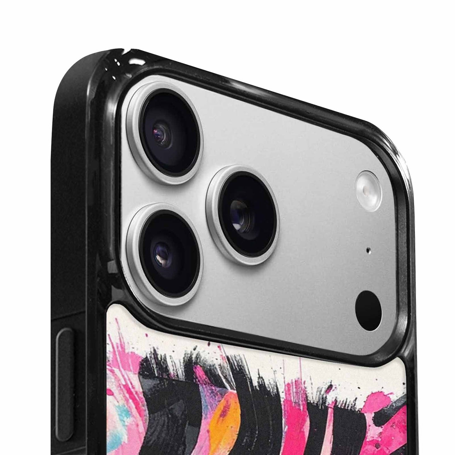 iPhone 17 Pro Max Case — Black &amp; Pink Ink Animal Print, Unique Phone Case Design