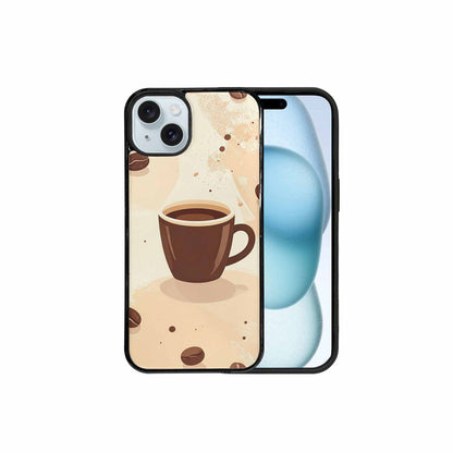 iPhone 15 Plus Case — Coffee Cup And Bean Pattern Seamless, Custom Art Phone Cover
