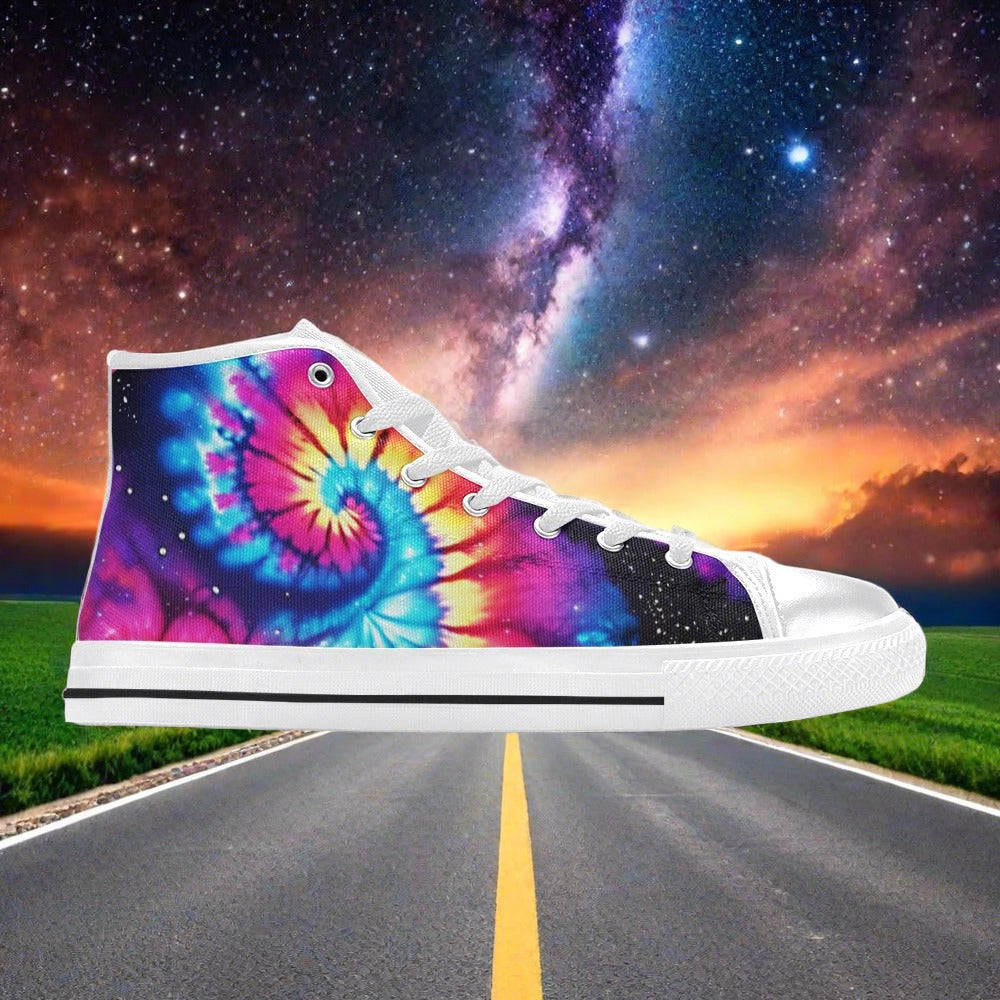Aurora Borealis Crimson Black Unique Bold Art - Freaky Shoes
