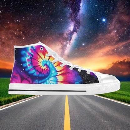 Aurora Borealis Crimson Black Unique Bold Art - Freaky Shoes