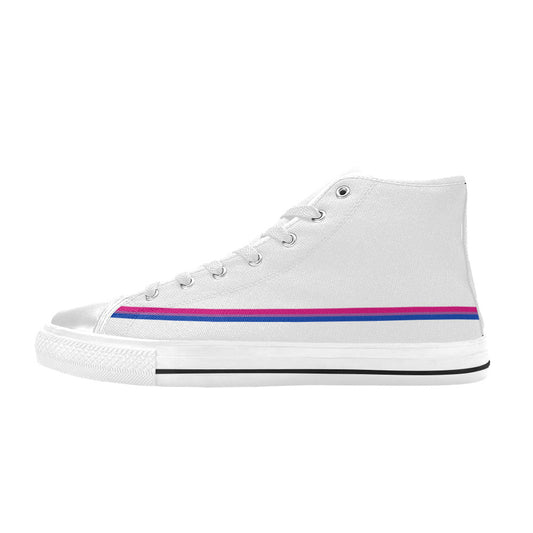 WOMEN'S Bi Flag 2 Pride LGBT High Top Canvas Custom Shoes