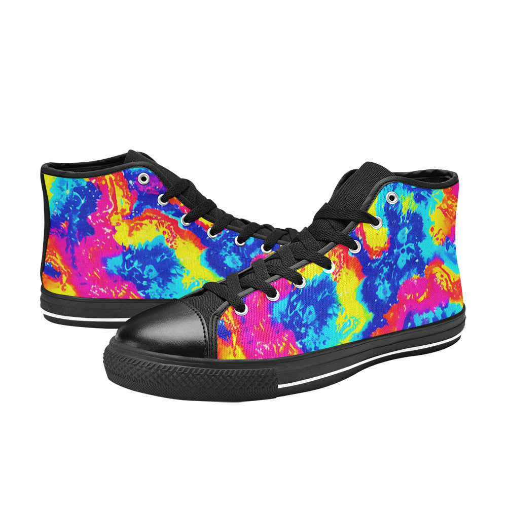 MEN'S Tie Dye Splash Retro High Top Canvas Cottagecore Sneakers