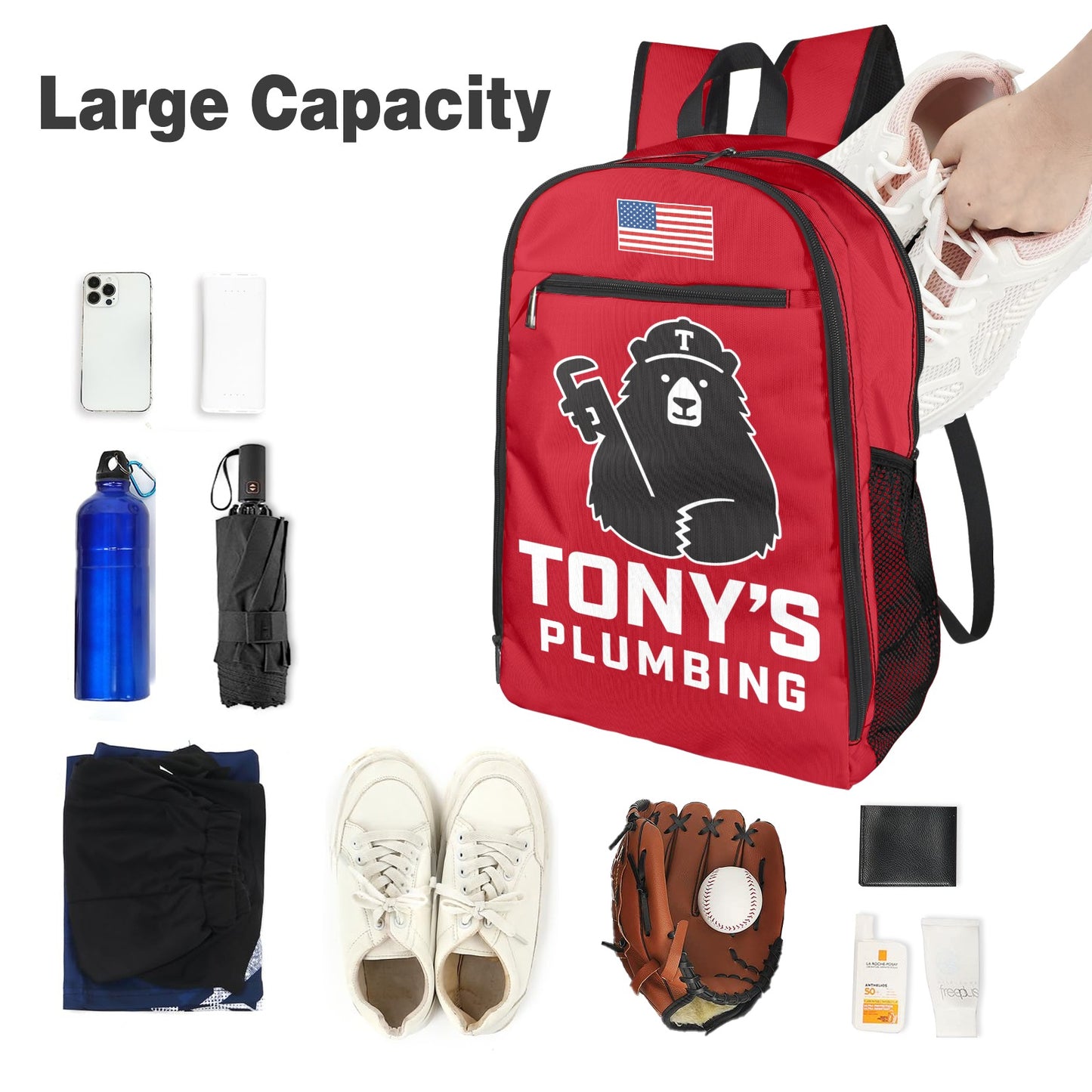 Tony's Plumbing All Over Print Leisure Sports Backpack (Model 1741)