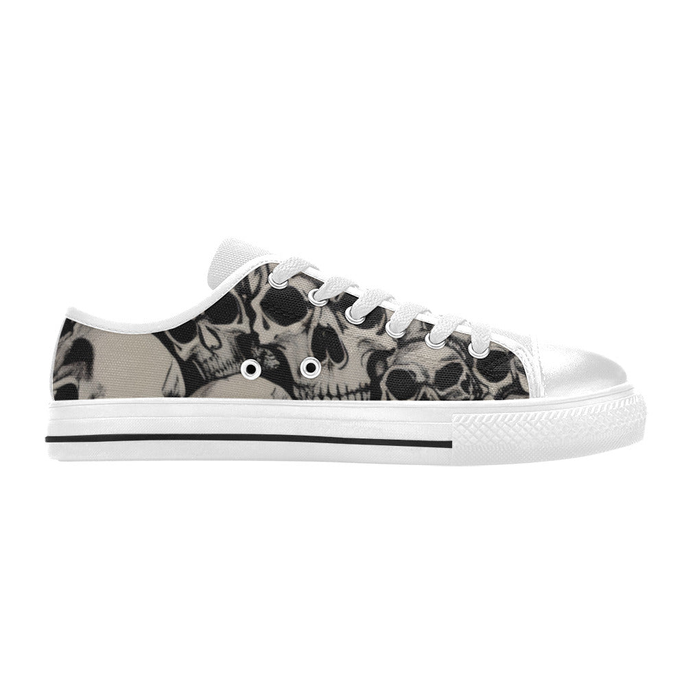 WOMEN'S Cc Retro Skulls Art Canvas Vibrant Chaos Shoes