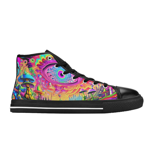 WOMEN'S Trippy Acid World Art High Top Canvas Grunge Shoes