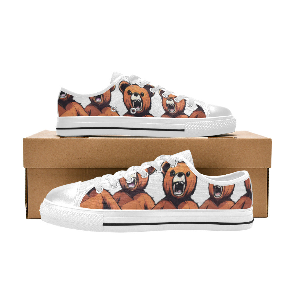 WOMEN'S Bears 3 Canvas Wallpaper Art Custom Sneakers