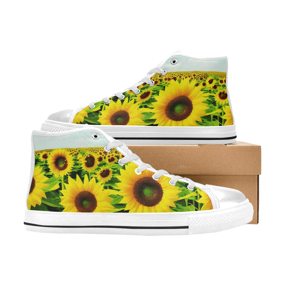 MEN'S Sunflowers Art 4 Men’S High Top Canvas Neon Fantasy Sneakers