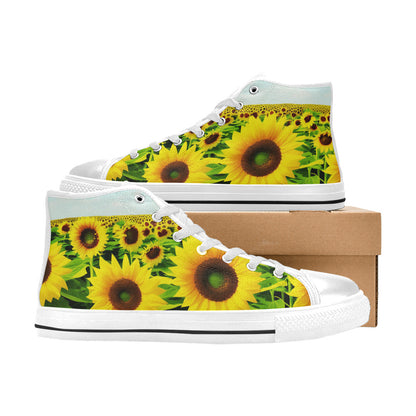MEN'S Sunflowers Art 4 Men’S High Top Canvas Neon Fantasy Sneakers
