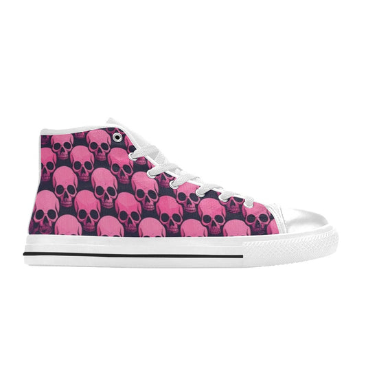 WOMEN'S Skull Underground Comix Black High Top Canvas Grunge Custom Sneakers