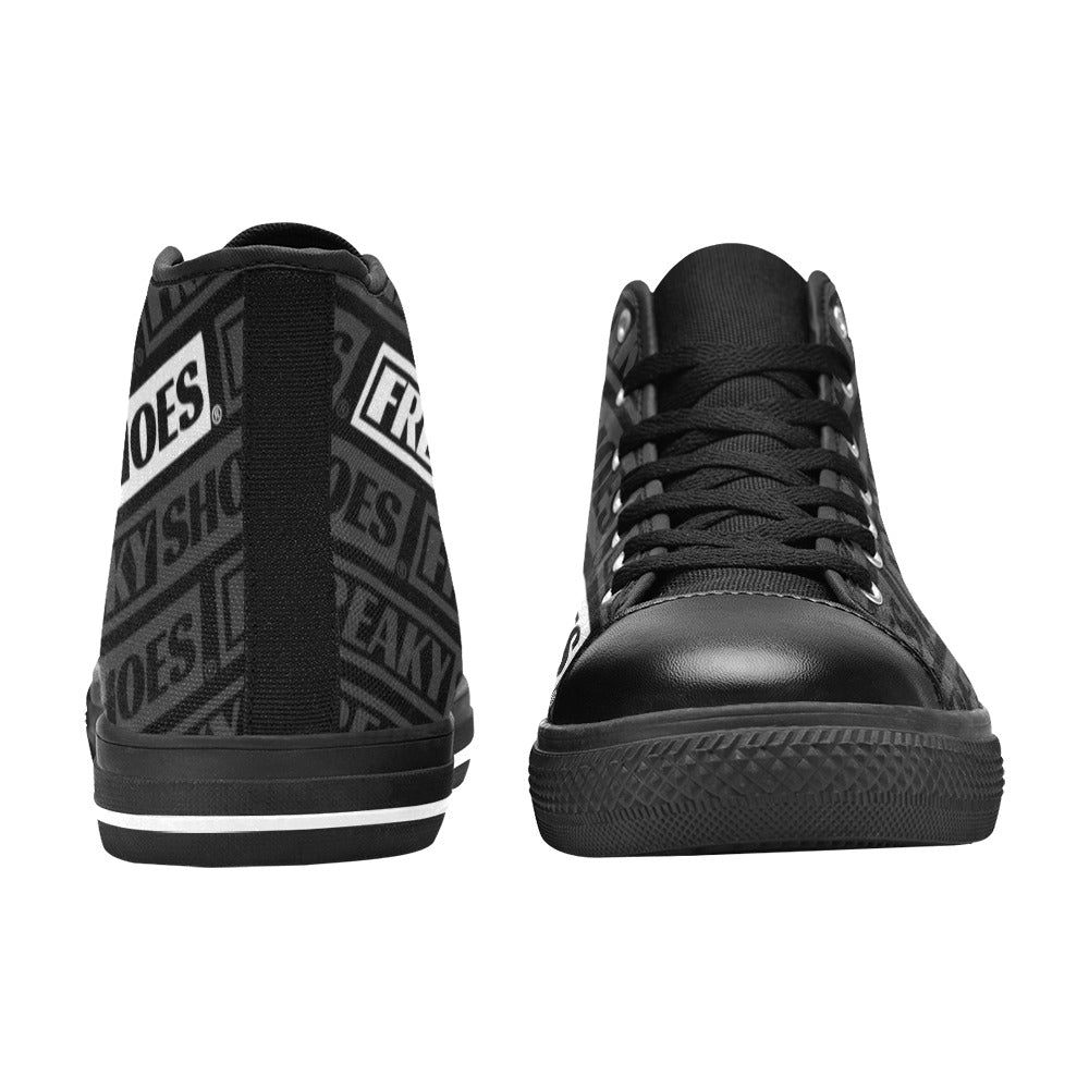 MEN'S Freaky Shoes Logo Print High Top Canvas Aesthetic Custom Shoes