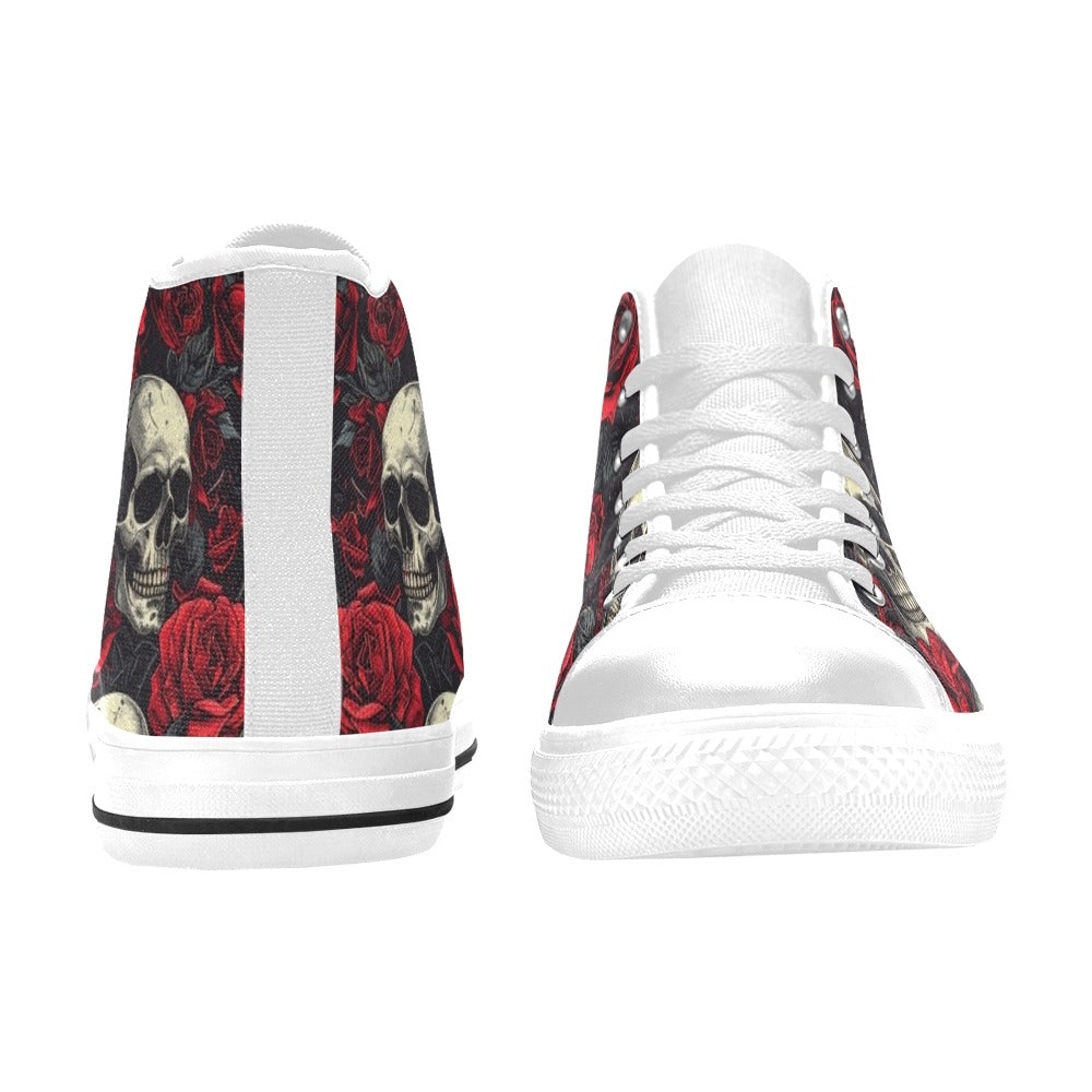 WOMEN'S Skull And Roses High Top Canvas Y2K Sneakers