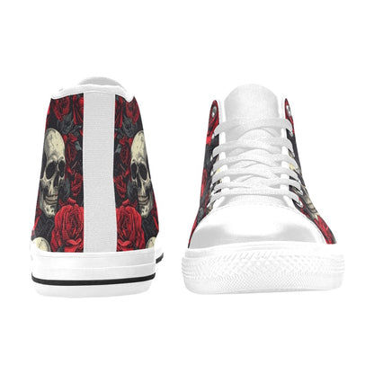 WOMEN'S Skull And Roses High Top Canvas Y2K Sneakers