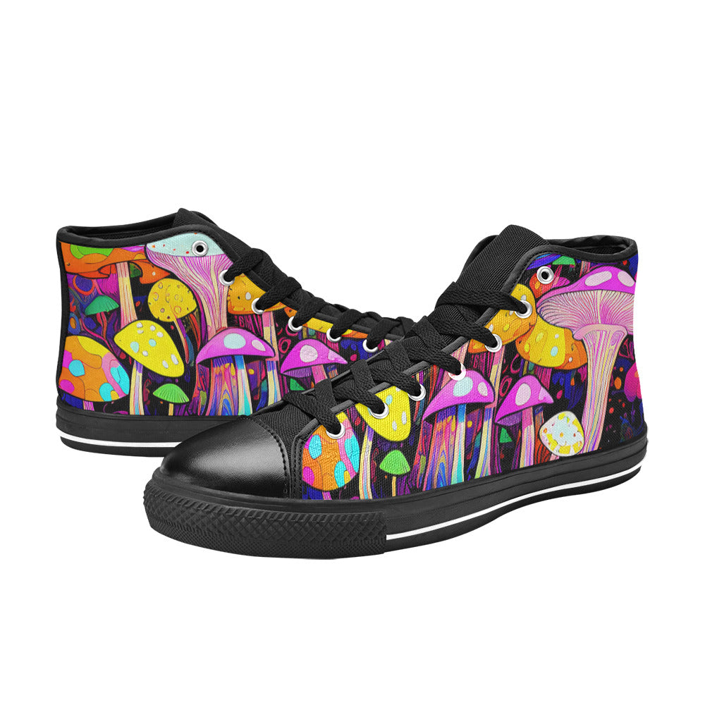 MEN'S Magic Mushrooms Art 5 High Top Canvas Y2K Sneakers