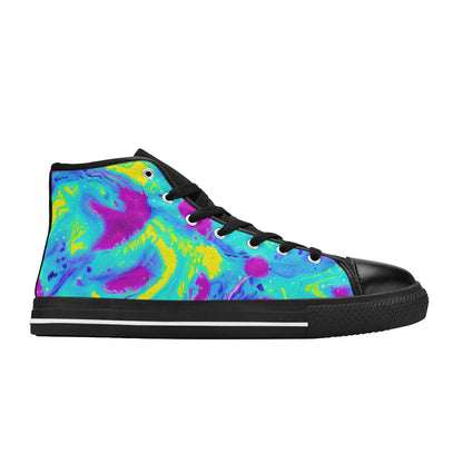 WOMEN'S Tie Dye Splash Retro High Top Canvas Dark Academia Shoes