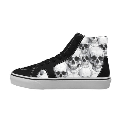 WOMEN'S Clean Skull Line Art High Top Skateboarding Vivid Custom Shoes