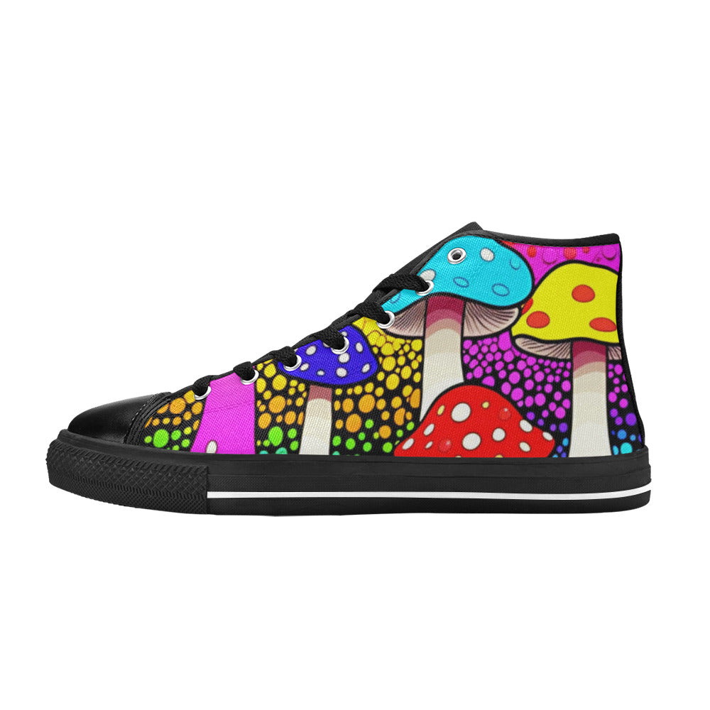 MEN'S Colorful Mushrooms Art Vibes High Top Canvas Grunge Shoes