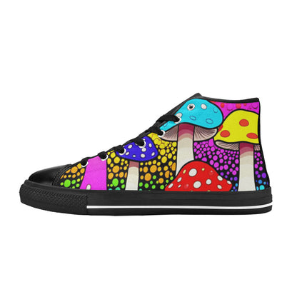 MEN'S Colorful Mushrooms Art Vibes High Top Canvas Grunge Shoes