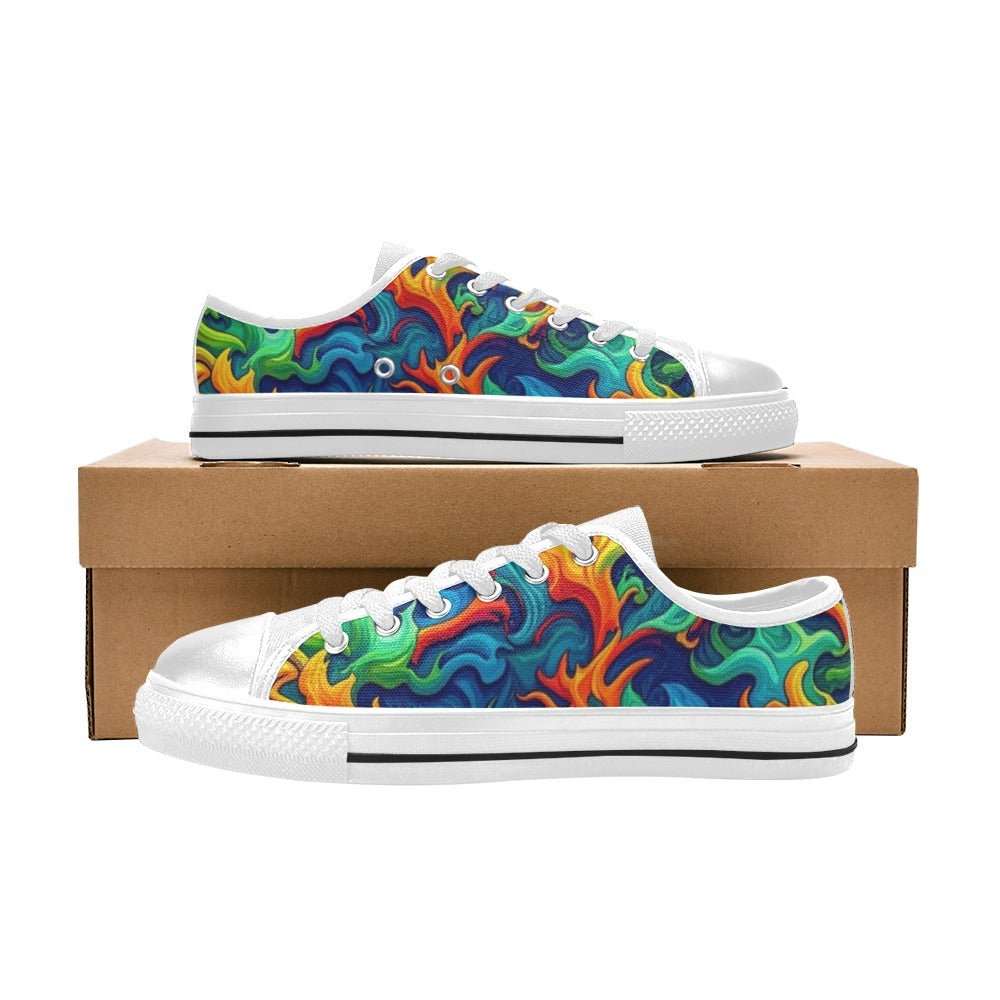 MEN'S Psychedelic Camo Rhythm Low Top Canvas Grunge Sneakers