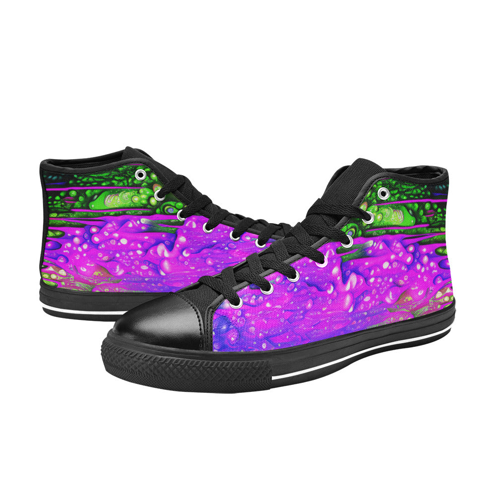 MEN'S Cc Acid Drip 6 High Top Canvas Grunge Custom Shoes