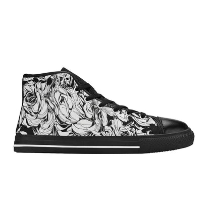 WOMEN'S Ink Art High Top Canvas Neon Fantasy Custom Sneakers