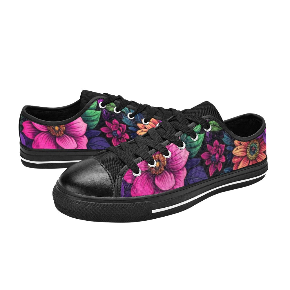 KIDS' Trippy Floral Chaos Low Top Canvas Vibrant Chaos Shoes