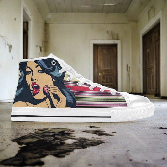 Aztec White Gold Custom MEN Bold Art - Freaky Shoes | Custom Art Sneakers