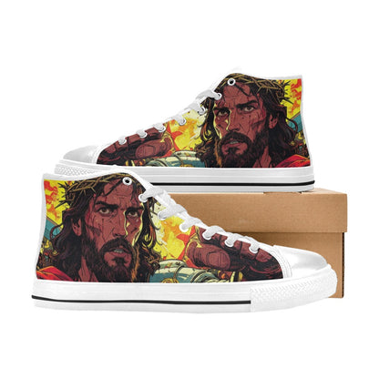WOMEN'S Jesus_Ht_10 High Top Canvas Grunge Custom Shoes