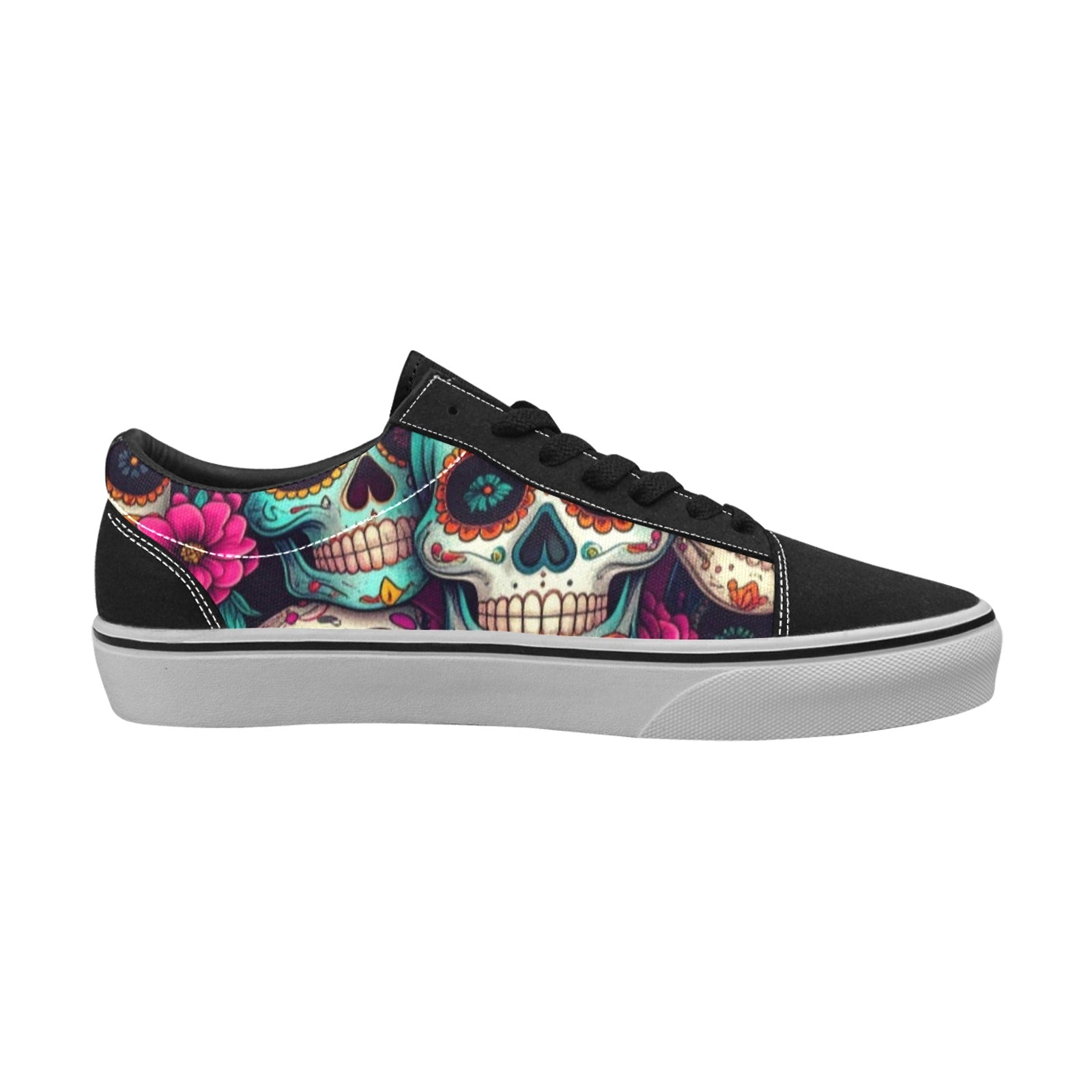 WOMEN'S Dia De Los Muertos Low Top Skateboarding Cottagecore Sneakers
