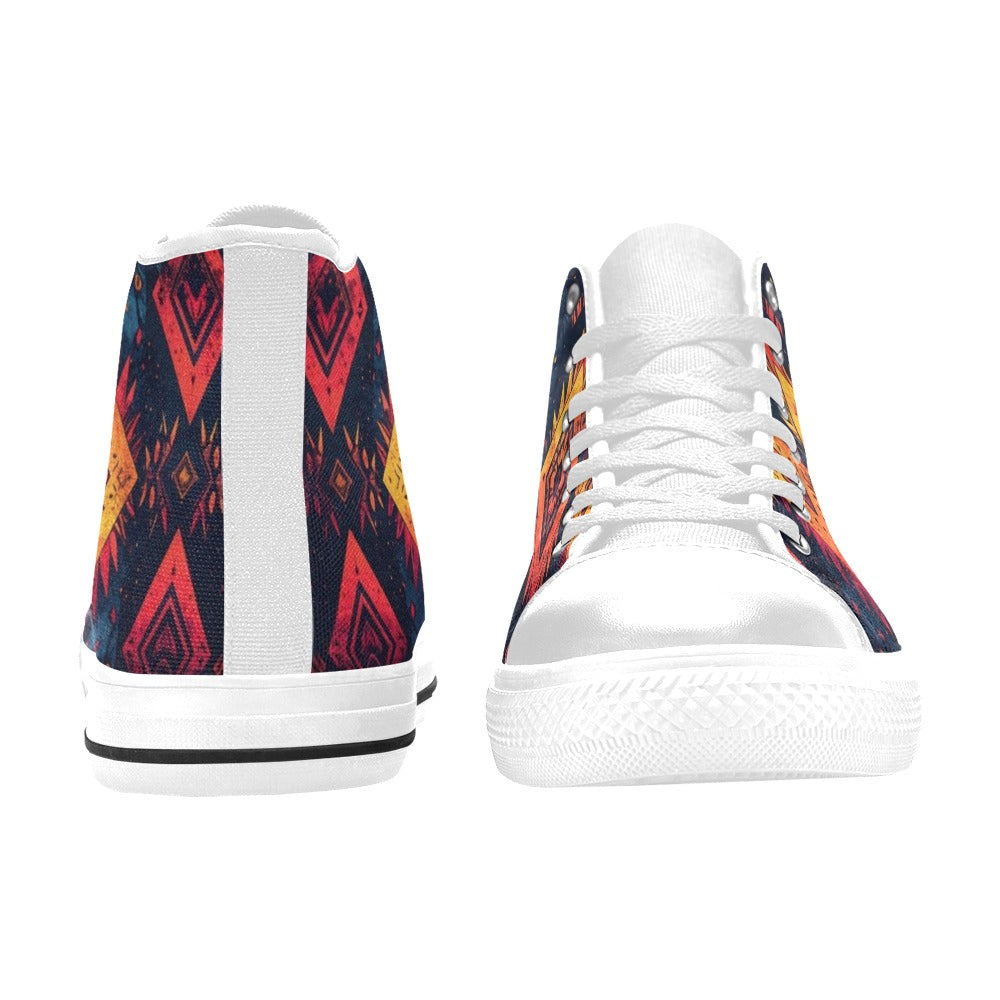 Wild Tribal Ripple 2 Kids' High Top Canvas Shoes