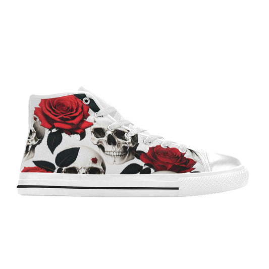 MEN'S Skulls Roses Deluxe 5 High Top Canvas Dark Academia Sneakers