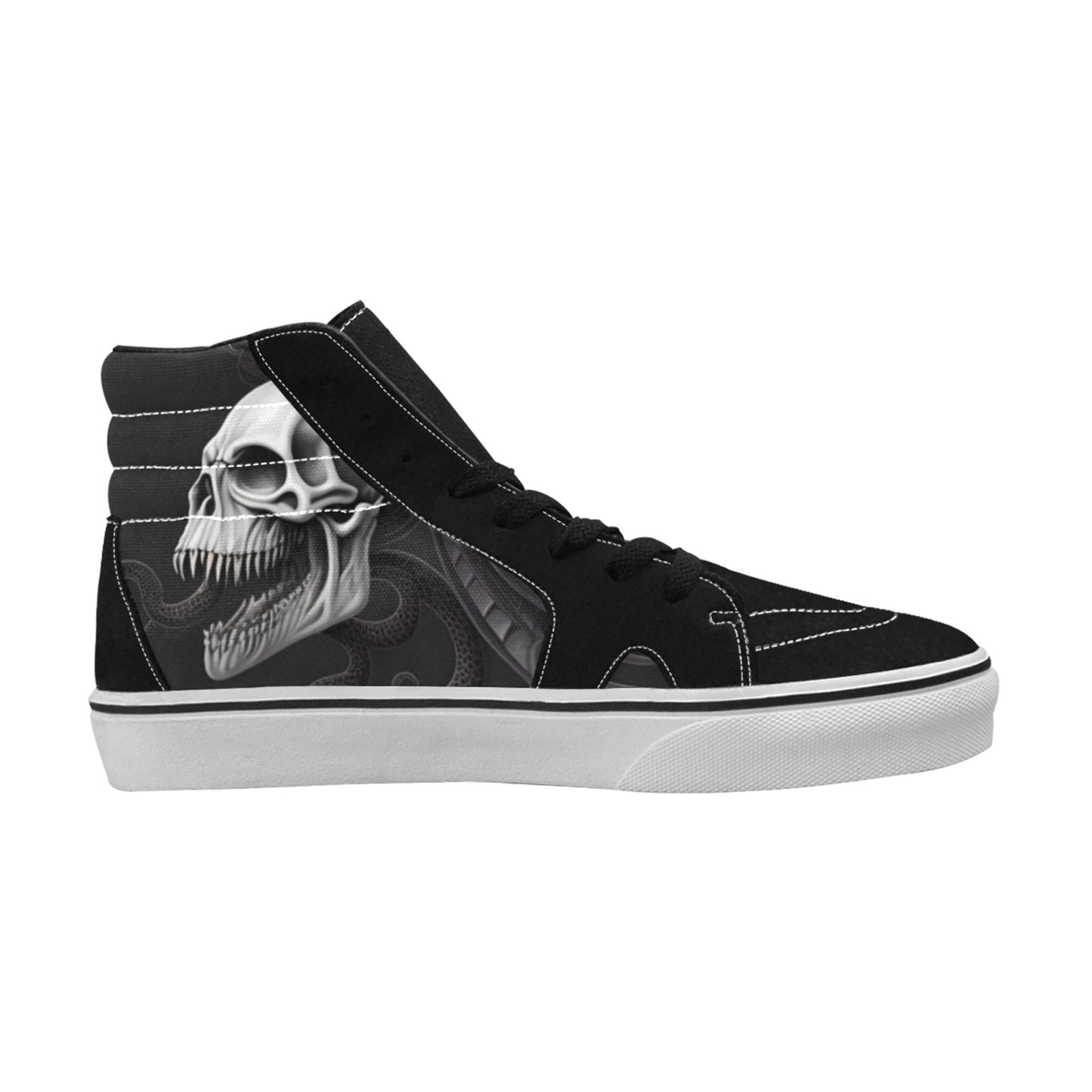 WOMEN'S Demon Snakes Skulls Art High Top Skateboarding Vibrant Chaos Sneakers