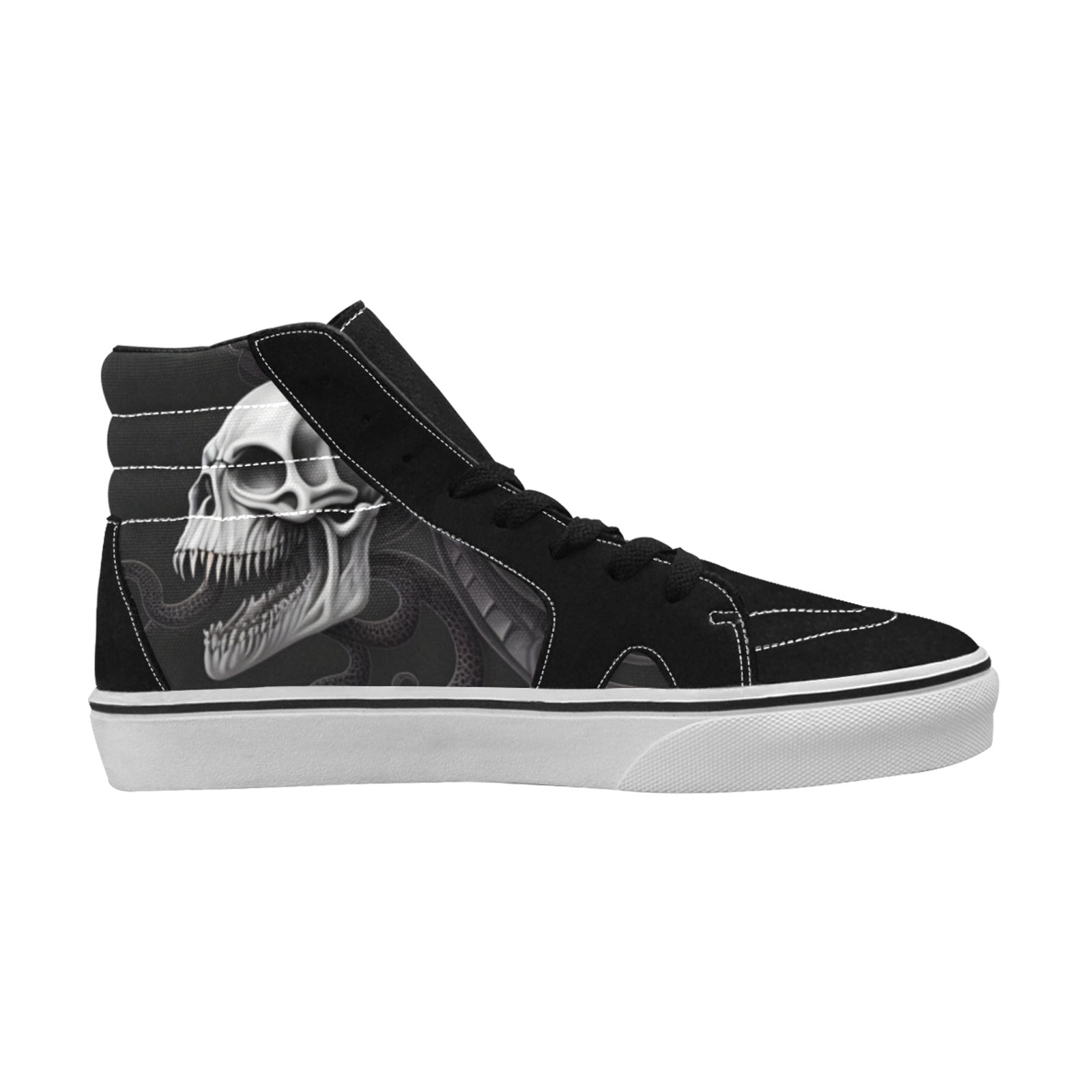 WOMEN'S Demon Snakes Skulls Art High Top Skateboarding Vibrant Chaos Sneakers