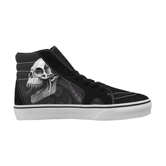 WOMEN'S Demon Snakes Skulls Art High Top Skateboarding Vibrant Chaos Sneakers