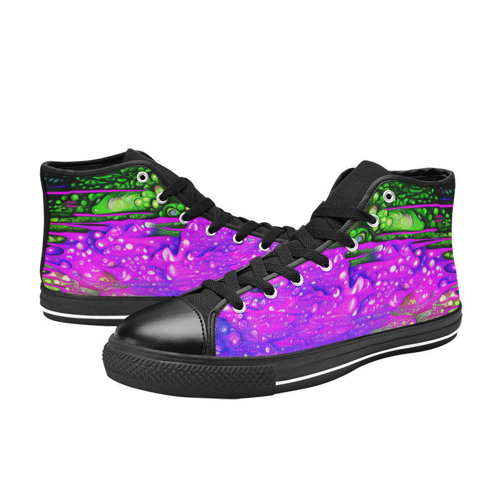 WOMEN'S Cc Acid Drip 6 High Top Canvas Surreal Custom Shoes