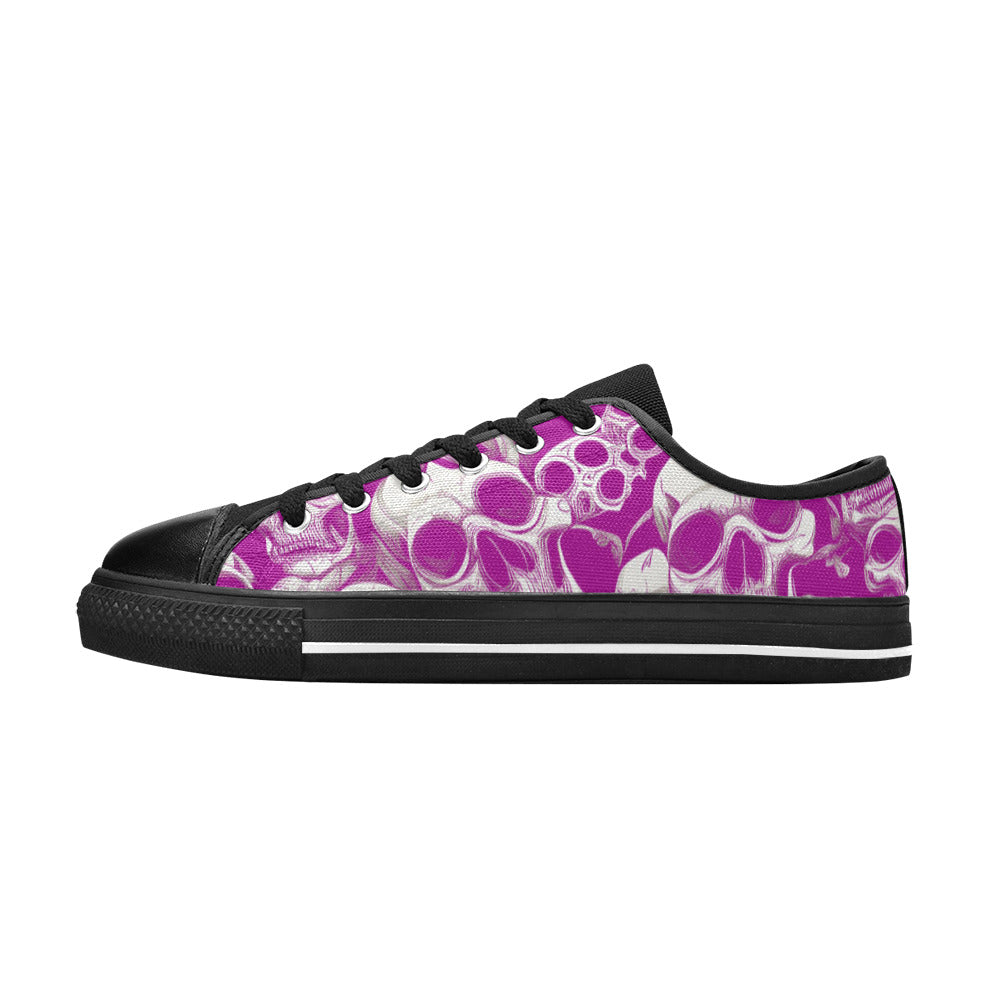 MEN'S Skulls Mania Purple Canvas Wallpaper Art Sneakers