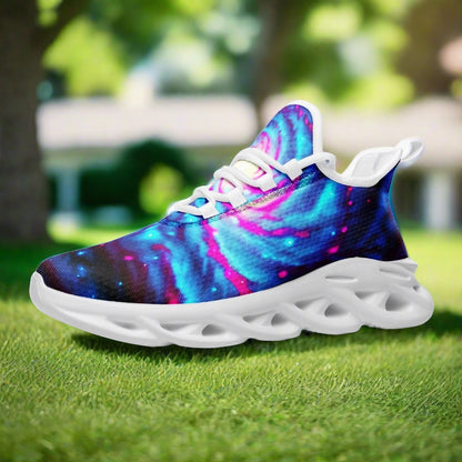 Galaxy Twist high-top canvas shoes, custom full-wrap printed design — Freaky Shoes