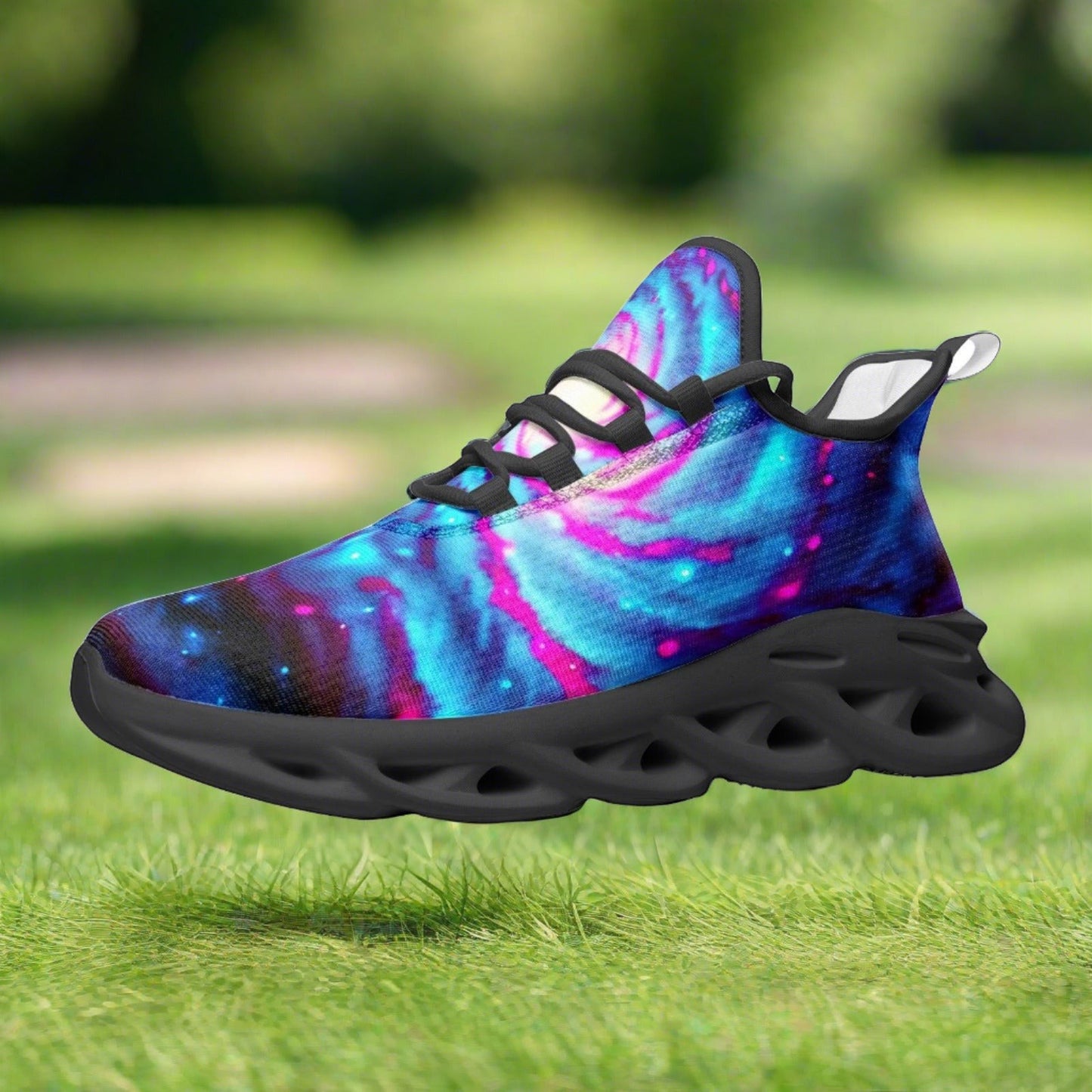 Custom Galaxy Twist high-top canvas shoes with bold all-over art — Freaky Shoes