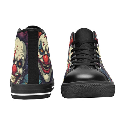 WOMEN'S Evil Clowns Heads Faces High Top Canvas Y2K Sneakers