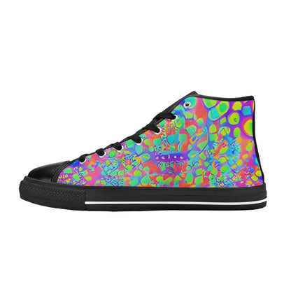 WOMEN'S Cc Acid Bath Art High Top Canvas Dark Academia Custom Shoes