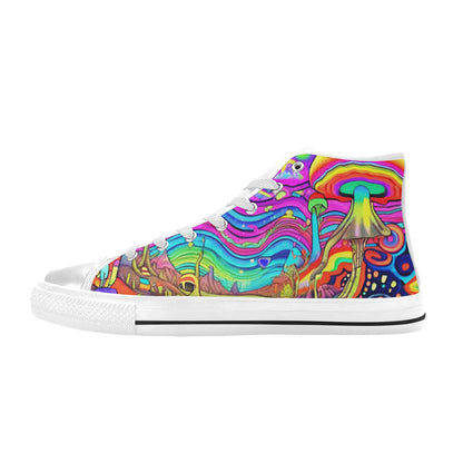 MEN'S Trippy Acid World Art High Top Canvas Cottagecore Sneakers