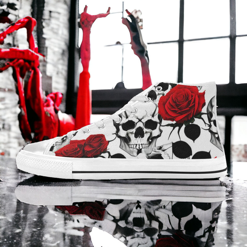 Monarch Red Gold Vivid MEN Bold Art - Freaky Shoes | Custom Art Sneakers
