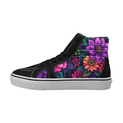 MEN'S Trippy Floral Chaos High Top Skateboarding Dreamcore Custom Shoes