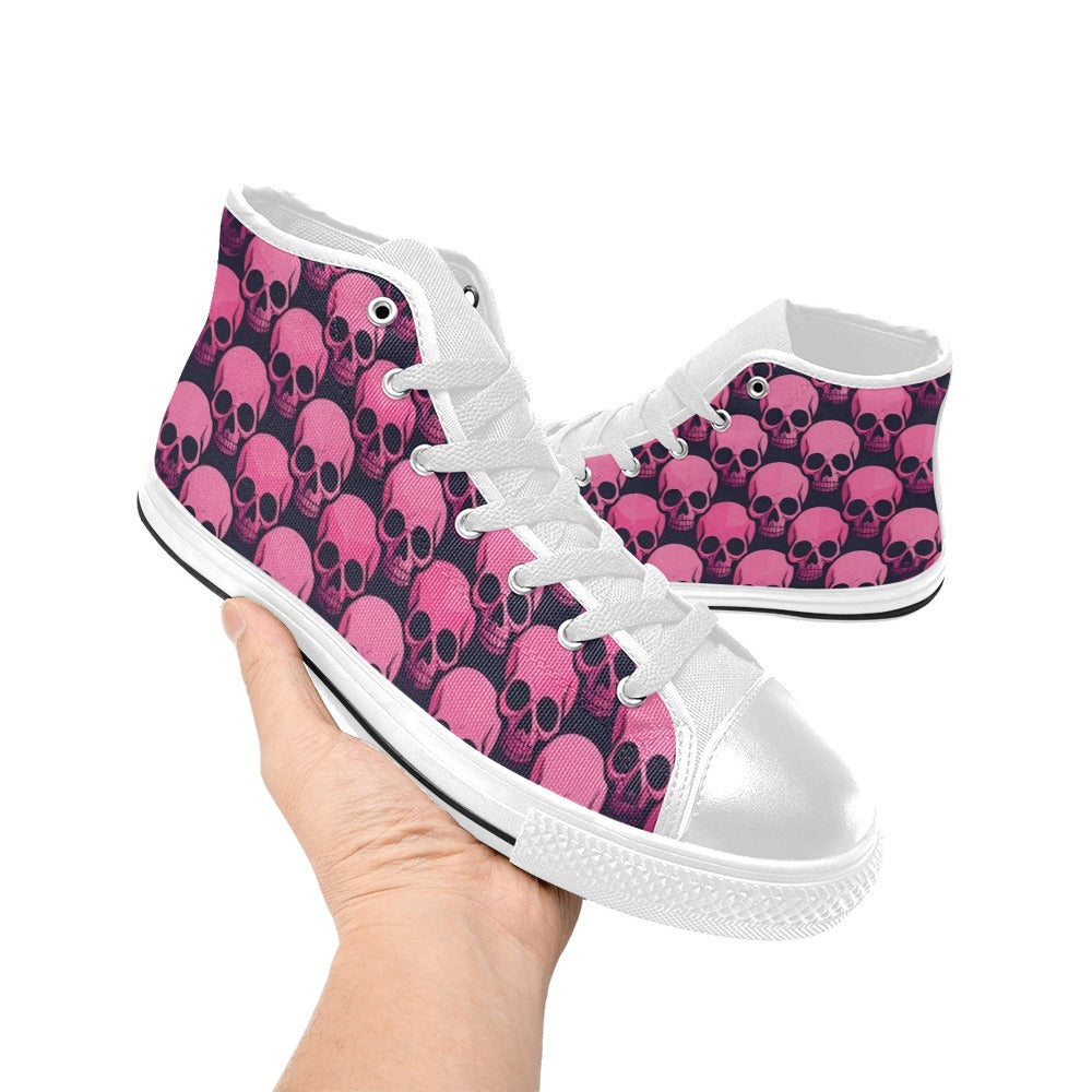 MEN'S Skull Underground Comix Black High Top Canvas Vivid Shoes