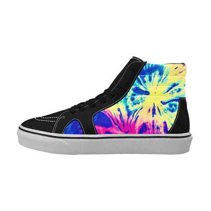 WOMEN'S Tie Dye Splash Retro High Top Skateboarding Vivid Shoes