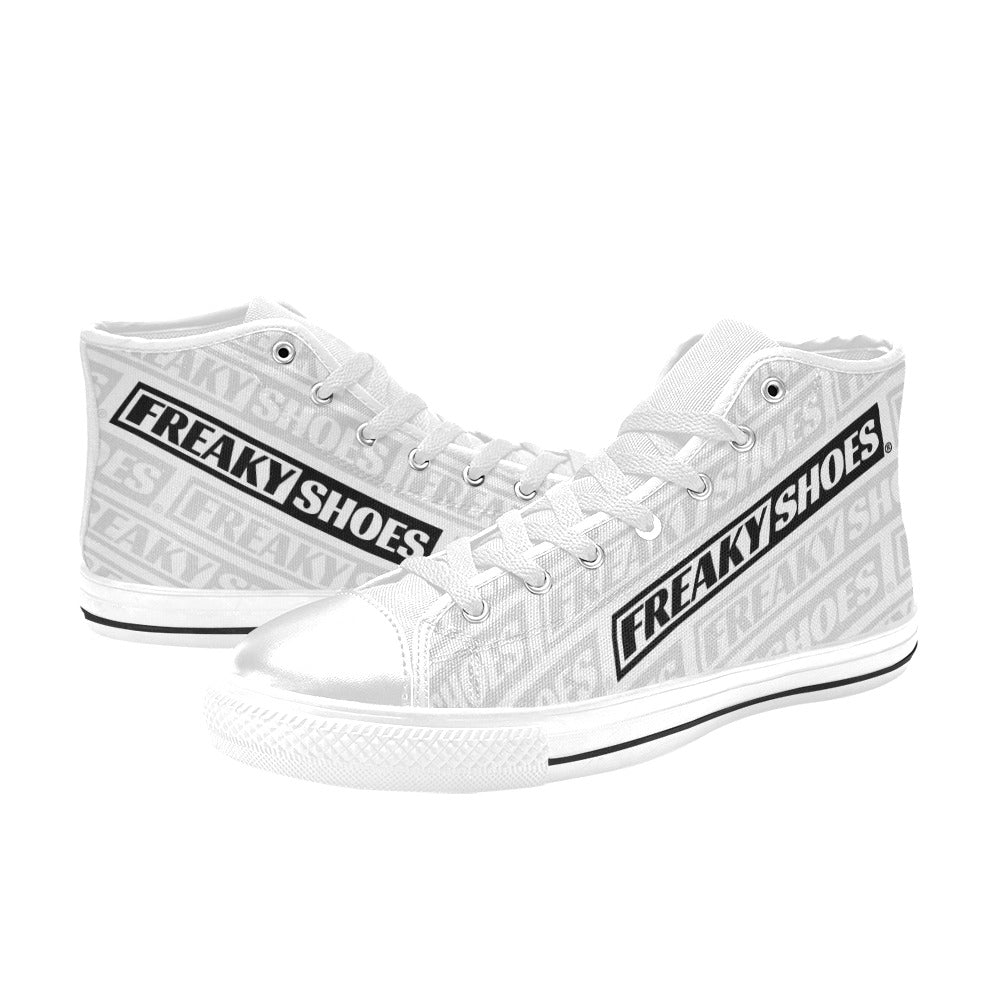 WOMEN'S Freaky Shoes Logo Print High Top Canvas Cottagecore Custom Sneakers