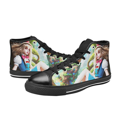 WOMEN'S Acid Creepy Wonderland Psychedelic High Top Canvas Y2K Sneakers