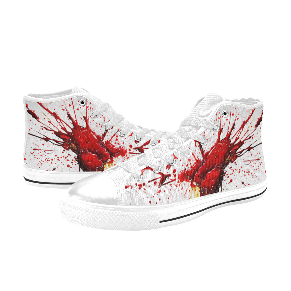 WOMEN'S Splatter Art High Top Canvas Vibrant Chaos Sneakers