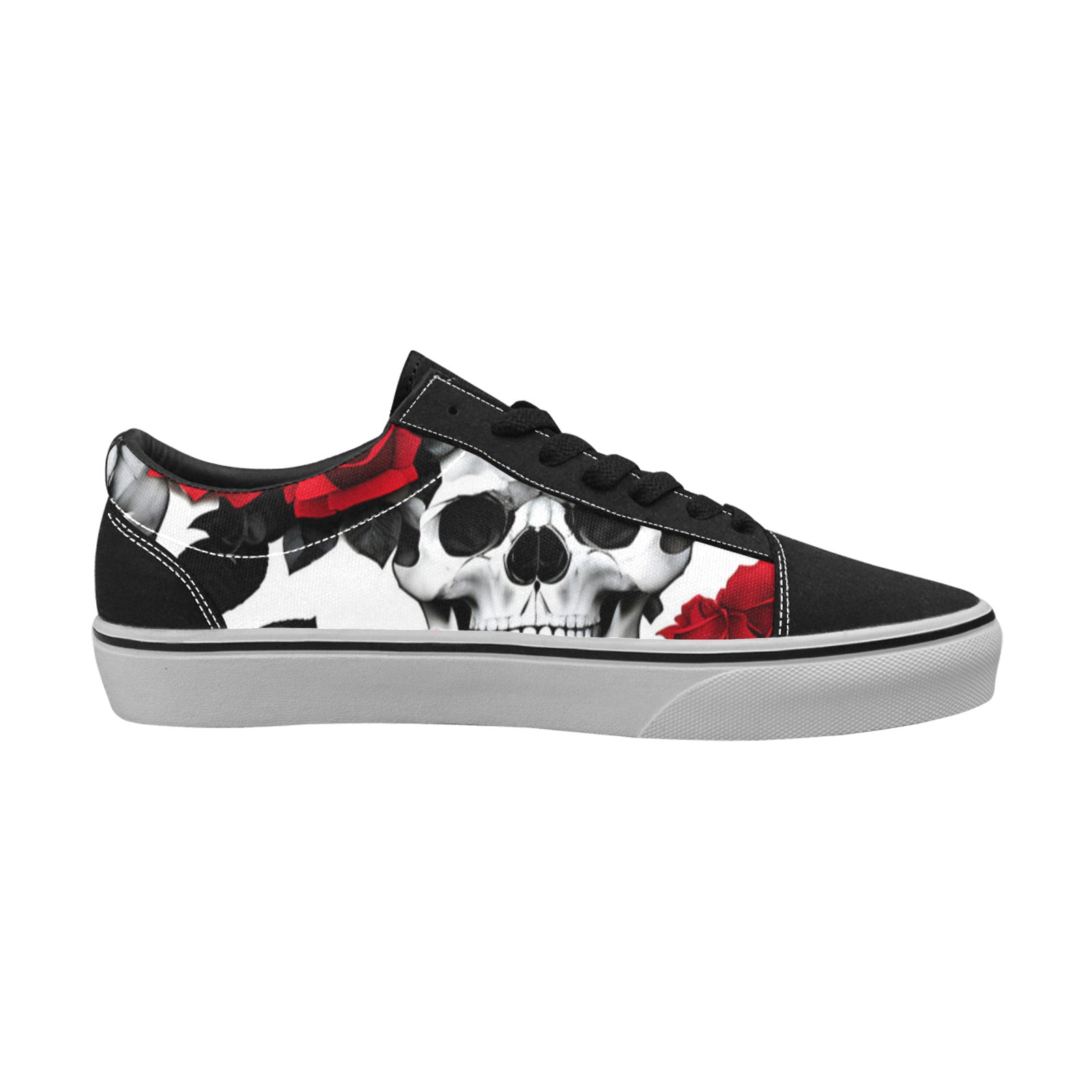 WOMEN'S Skulls Roses Deluxe 7 Low Top Skateboarding Vivid Sneakers