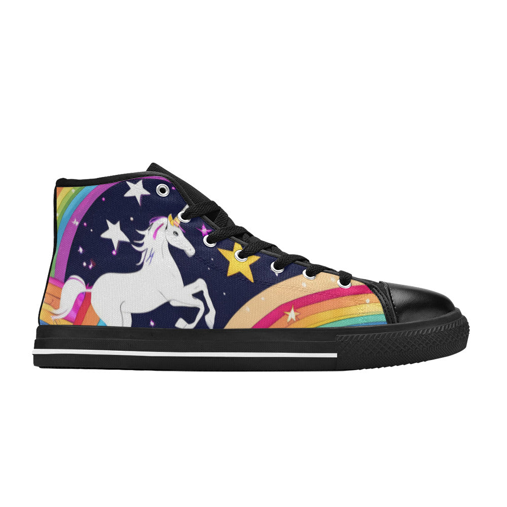 WOMEN'S Uncorns Everywhere High Top Canvas Vivid Shoes