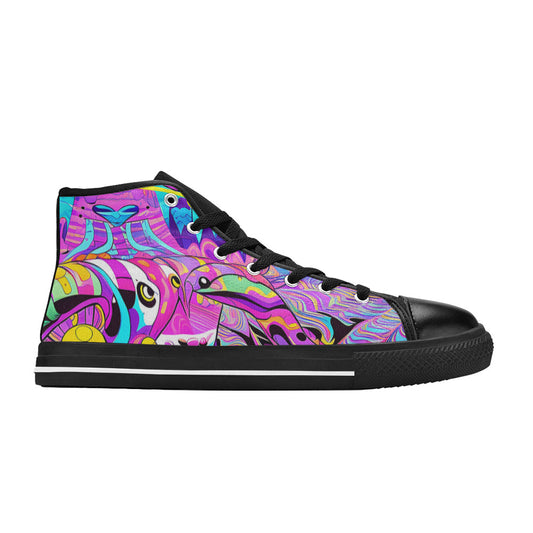 WOMEN'S Trip Art 2 High Top Canvas Dark Academia Custom Sneakers